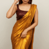 Yellow Coloured Lycra Blend Saree With Blouse