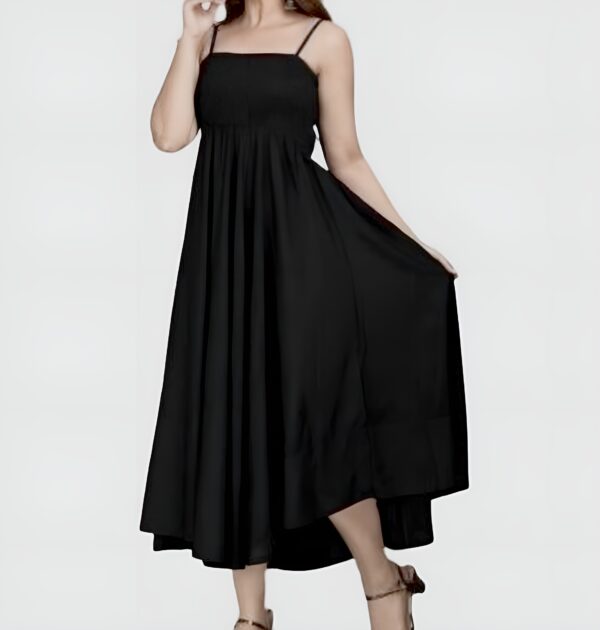 Spaghetti strap smocked maxi western dress