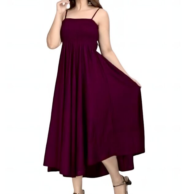 Spaghetti strap smocked maxi western dress - Image 8