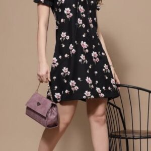 Summer’s Short Dress Floral Round Neck