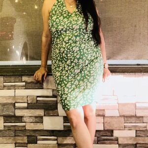 Halter Neck Floral Mini Dress