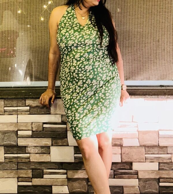 Halter Neck Floral Mini Dress